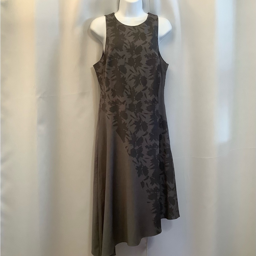 Banana Republic Dress Women’s Size 8 Tall Bias Cut Asymmetrical Wool Grey Tones